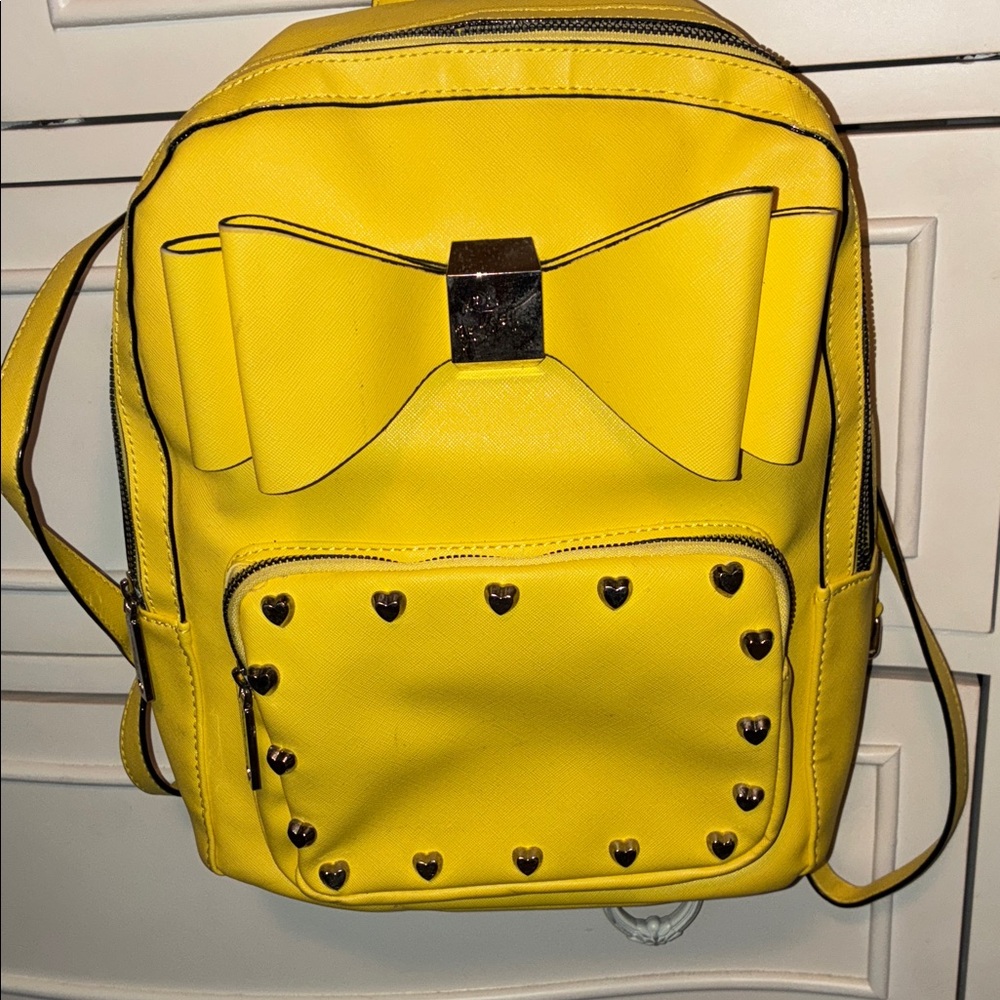 Yellow Bow Accent Women's Backpack